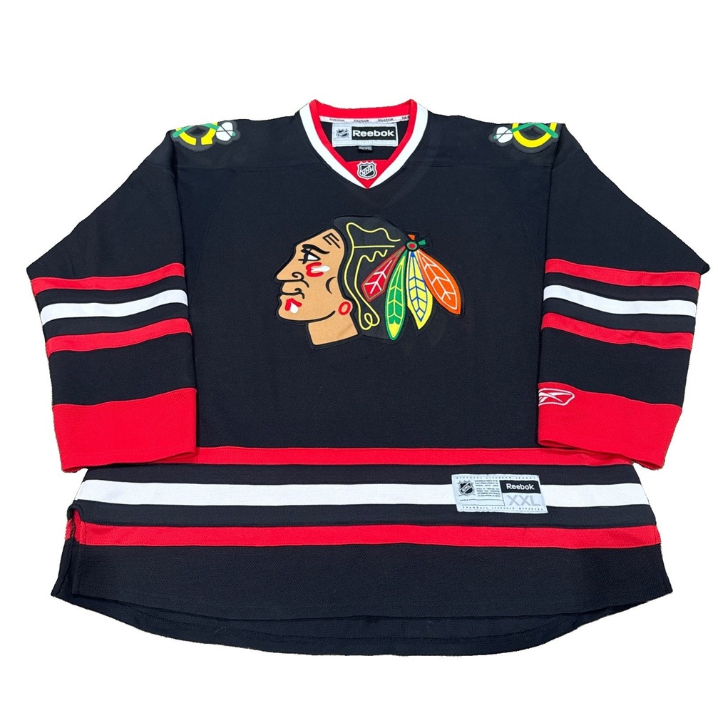 Chicago Blackhawks Reebok Premier Alternate Black Third NHL Jersey Blank Sz 2XL